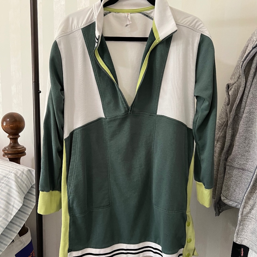 Anthropologie Green and White Dress